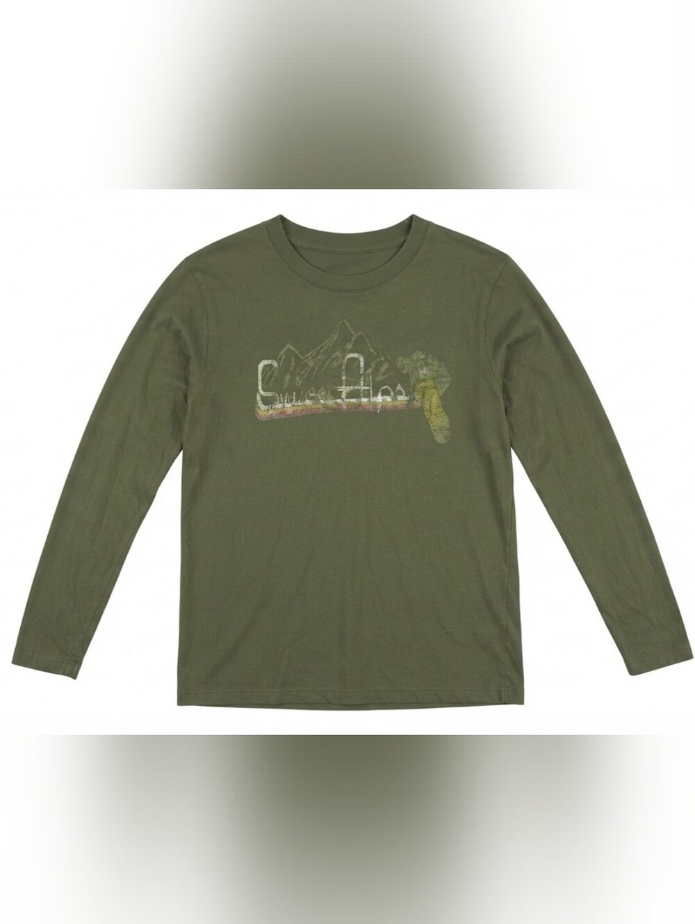 Old Navy Tiny Fit Graphic Long Sleeve Tee – Women’s Size Small, Olive Green